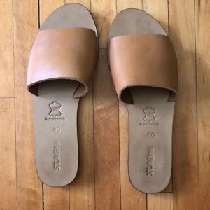 St. Agni Leather Slides